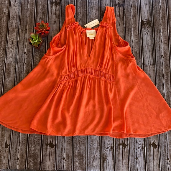 Anthropologie  Maeve Coral top size L - Picture 3 of 8